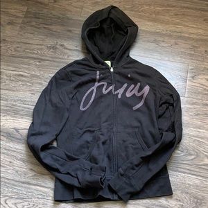 Vintage Black Sparkle Juicy Couture Sz L Zip-Up
